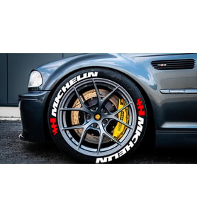 LASTİK YAZISI 8 adet  MICHELIN BEYAZ+BAYRAK KIRMIZI 1.SINIF KALITE SOLMAZ STICKER 31mm kalın LASTIK STİCKER