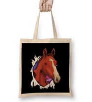 Cute Horse Breaking Out Horseriding & Horse Owners Bez Çanta Uzun Saplı