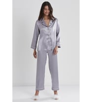Saten Biyeli Pijama Takımı (ROYAL)