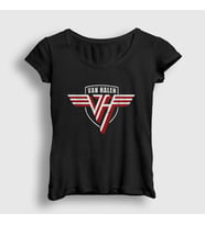 Presmono Kadın Siyah Logo Van Halen T-Shirt 439392tt