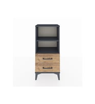 Arges Komodin 2 Raflı 2 Çekmeceli 44x30x96 Antrasit-Çam