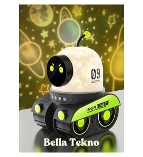 Yıldızlı Gökyüzü Projektörlü Robot Gece Lambası ve Müzikli Eğitici Işık