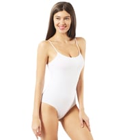 Kadın Çıtçıtlı İp Askılı Badi Beyaz  K0603