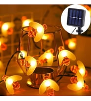 Güneş Enerjili Arı Figürlü Dekoratif LED Işık 6,5 Metre - 8 Mod Bahçe, Balkon, Teras Süsleme Dekoru