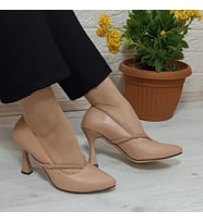Fiyra 7023 Nut 8cm Kadeh Topuklu Taşlı Bayan Stiletto Ayakkabı