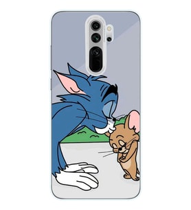 Xiaomi Redmi Note 8 PRO Uyumlu Tom ve Jerry Tasarımlı Şeffaf Telefon Kılıfı