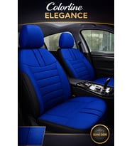 Ford Fiesta 2008 ve Sonrası Uyumlu Colorline Elegance Deri Mavi Siyah Koltuk Kılıfı