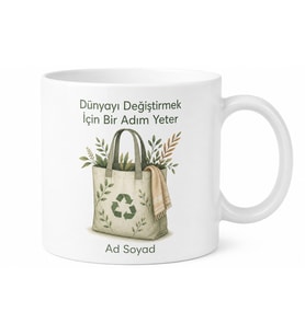 Sürdürülebilirliği Öğrenenlere Geri Dönüşüm Bez Çanta Çevreci Kupa Bardak Hediye
