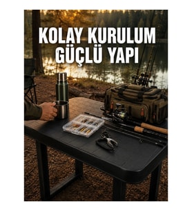 Mey İthalat® Pratik Katlanabilir Masa Kamp Piknik Bahçe ve Karavan Kullanımına Uygun