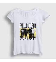 Presmono Kadın Beyaz Band Fall Out Boy T-Shirt 394859tt