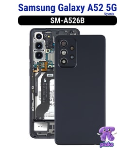 Samsung Galaxy A52 5G Arka Kapak Pil Batarya Kapağı Kamera Lensli SM-A526B Uyumlu
