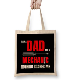 I Am A Dad And A Mechanic Nothing Scare 01 Bez Çanta Uzun Saplı