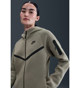 Nike Tech Fleece Full Zip Women Windrunner Hoodie Kapüşonlu Fermuarlı Kadın Sweatshirt Yeşil