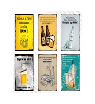 Rakı Ve Bira Temalı 6'lı Ahşap Duvar Poster Seti