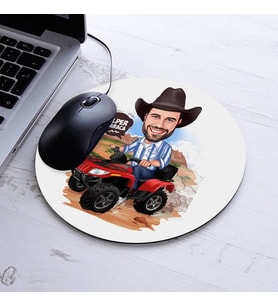 Kişiye Özel Karikatürlü ATV Binen Erkek Mousepad