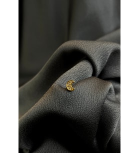 Ay Moon Star Model Piercing Zirkon Taşlı 316L Paslanmaz Çelik Altın Gold Renk