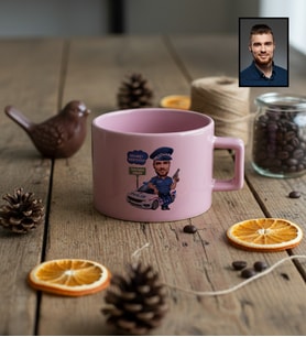 Kişiye Özel Kişiye Özel Karikatürlü Erkek Polis Lüks Pastel Fincan Polisler Günü Hediyesi