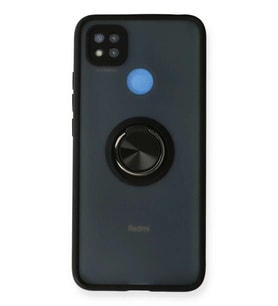 Redmi 9C Kılıf Montreal Yüzüklü Silikon Kapak - Siyah