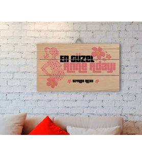 BK Gift Kişiye Özel Anne Adayı Tasarımlı Otantik Ahşap Palet Tablo-3
