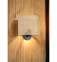 ÖRGÜLÜ RATTAN ABAJURLU OVAL APLİK
