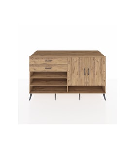 Kronos Konsol 4 Raflı 2 Çekmeceli 2 Kapaklı 176x59x99 Çam-Çam