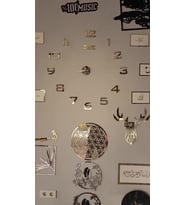Gold Saat Sabret Şükret Dua Et Tablo 2'li Set Duvar Dekorasyon Ürünü (Beyaz - Gold)
