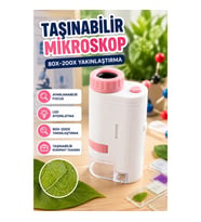 Eğitici Taşınabilir LED Mikroskop 80X-200X Ayarlanabilir Focus Yakınlaştırma