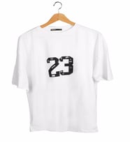 Unisex Oversize Chicago Bulls Lakers T-shirt (Beyaz)