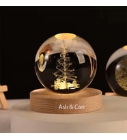 Kişiye Öze lAğaç Temalı  Renk Değiştiren Işıklı Cam Küre 6cm (Karışık)