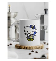 "Fenerbahçeli Hello Kitty " Fb Baskılı Kupa Bardak (Beyaz)