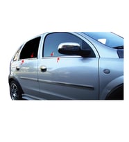 BLUEOTO Opel Corsa C (2000-2007) Krom Cam Çıtası Paslanmaz Çelik 4 Parça