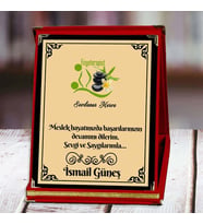 Fizyoterapist Baskılı Plaket (1. Tasarım)  Kişiye Özel (Kırmızı)