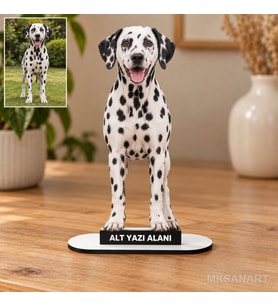 Fotoğraftan Kişiye Özel Evcil Hayvan Fotoğraflı MDF Karikatürlü 18 cm MDF Masaüstü Biblo - Masaüstü Hediye 2. Model