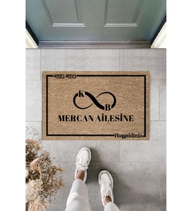 Dormot Baş Harfler ile Sonsuzluk Temalı Kişiye Özel Paspas
