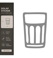 Su Bardağı Mat Gri Dekoratif Folyo Sticker 14x14 cm