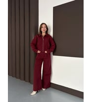 Trenç takım alt üst bordo ons