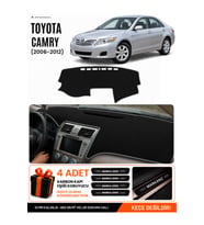 TOYOTA CAMRY (2006-2012) Uyumlu Torpido Örtüsü Torpido Kılıfı - Siyah Gri