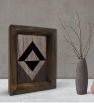 BK Gift Modern Art Tasarımlı Dekoratif Doğal Masif Ahşap Çerçeve 15x20cm-10 (Beyaz)