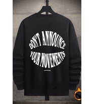 Unisex Dont Baskılı Bisiklet Yaka Sweatshirt (Siyah)