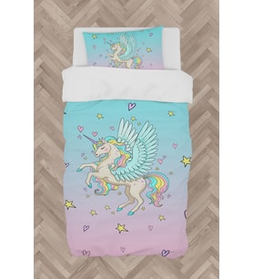 MEKTA HOME BEBEK VE ÇOCUK ODASI Uçan Unicorn Desenli Nevresim Takımı