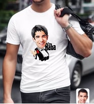 BK Gift Kişiye Özel Godfather Baba Karikatürlü Beyaz T-Shirt-2