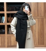 Siyah Düz Yumuşak Atkı