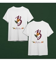 Baş Harfli İsimli Çiçekli Tişört Kişiye Özel ( Unisex - Büyük - Çocuk )