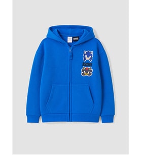 LCW Kids Mavi Sonic Baskılı Erkek Çocuk Fermuarlı Sweatshirt