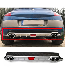 Renault Megane 2 HB Gri Difüzör Difizör Yuvarlak Egzoz Görünüm Kulaklı Tip 2002 - 2009