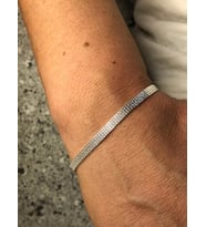 Erkek Gümüş Bileklik - 4mm Old Money Hasır Erkek Bileklik Made in İtaly Luxury Silver• Işıklı Kutuda