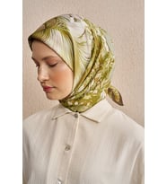 Yağ Yeşili Ed Scarf Vision Art Collection Mirage Eşarp