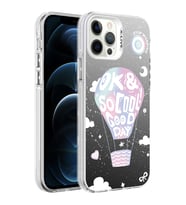 Apple iPhone 12 Pro Max Kılıf Desenli Zore Silver Sert Kılıf Balon