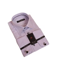 Lila Dar Kesim Micro Kumaş Kol Düğmeli Slim Fit Erkek Gömlek - 201-3