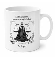 Avukat Savunma Makamı Adalet Terazisi Cübbeli Mücadele Kupa Bardak Hediye